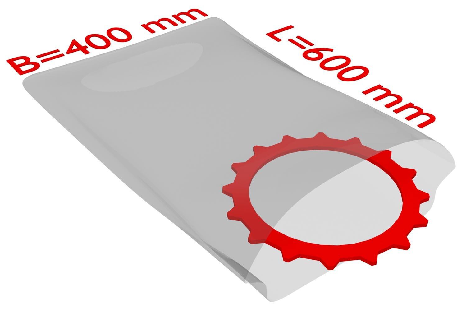 PE-Flachbeutel, transparent, 100 µ | 400 x 600 mm (Offene Seite x L) | VE = 200 Stk.