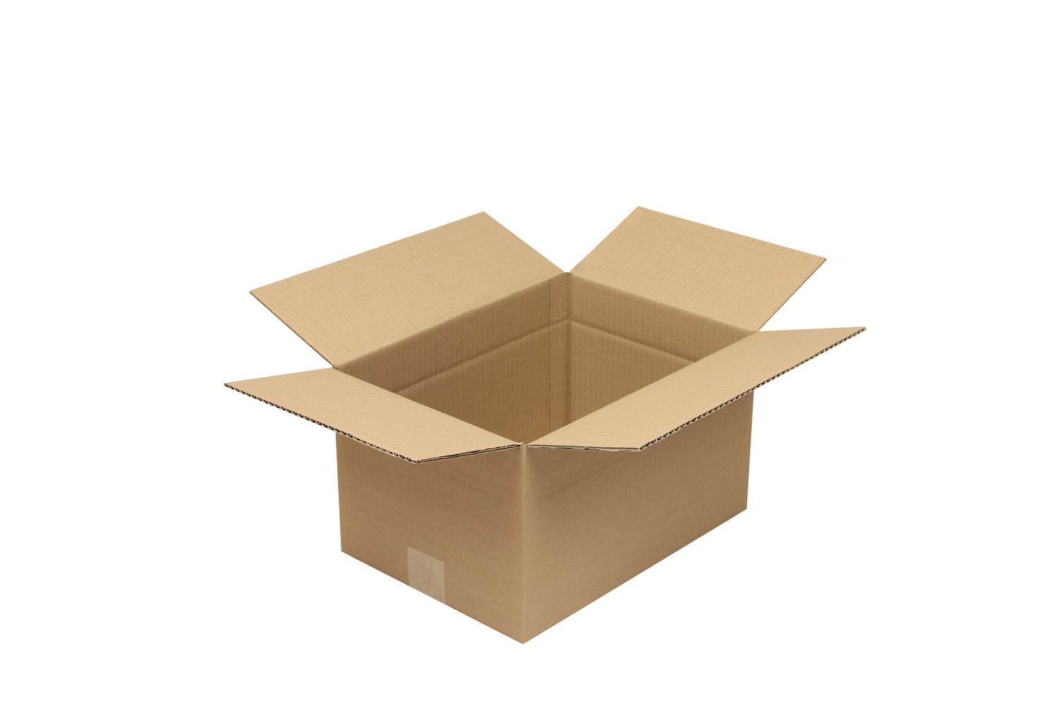 Wellpapp-Faltkarton 1-wellig, braun, Qual. 1.20, DIN C4 | 350 x 250 x 200 mm (L x B x H) Innenmaß | VE = 25 Stk.