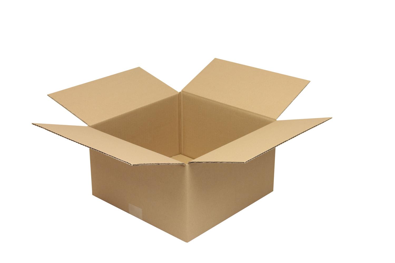 Wellpapp-Faltkarton 1-wellig, braun, Qual. 1.20 | 350 x 350 x 200 mm (L x B x H) Innenmaß | VE = 50 Stk.