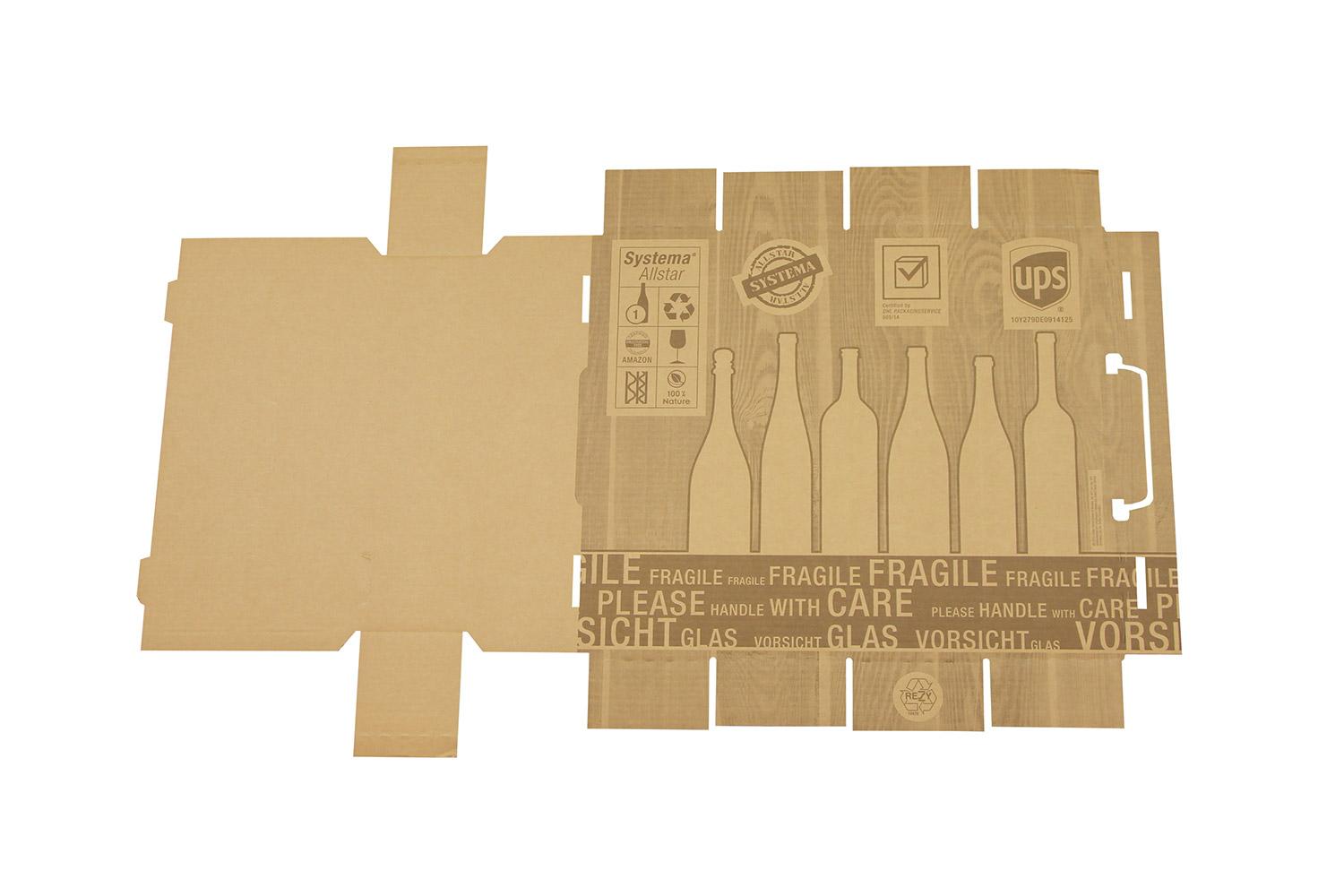 PTZ-Flaschenkarton 1er, braun, postgeprüft | 120 x 120 x 390 mm (L x B x H) | VE = 20 Stk.