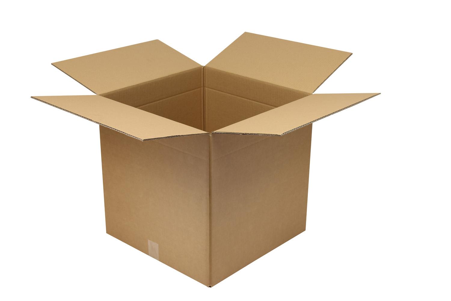 Wellpapp-Faltkarton 2-wellig, braun, Qual. 2.3 | 500 x 500 x 500 mm (L x B x H) Innenmaß | VE = 20 Stk.